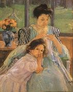 Mary Cassatt Young Mother Sewing oil on canvas